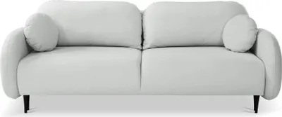 Produktbild von Sofa AGIO mit Schlaffunktion, Schlafsofa, Wohnzimmersofa, Couch, Soffa, Bettsofa, Plüsch-Stoff – Hellgrau CASTEL 80