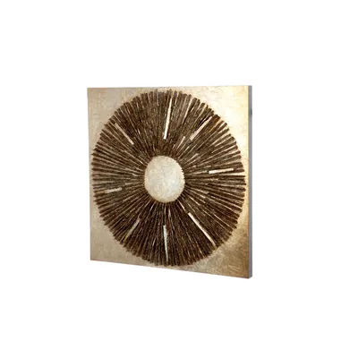 Immagine prodotto di Gilde Bild, quadratisch, "Altinoh", Kreismotiv, Holz, Kunstharz, champagnerfarben, goldfarben, VE 1, L. 7 cm, B. 80 cm, H. 80 cm 38408 4063387384084