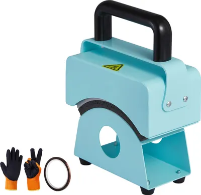 Image de SucceBuy presse à chapeau vert, mini presse à chapeau à chaud avec contrôle intégré, plaque chauffante incurvée 5,9 x 3,15 pouces, arrêt automatique, base de sécurité, gant