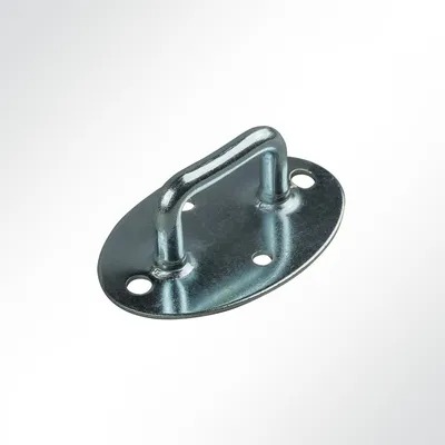 Produktbild von Lysel® Riemenkrampe mit ovaler Platte, Höhe =20mm in grau Riemenkrampe für Schlitzösen Bügelkrampe Krampe(10 Stück)