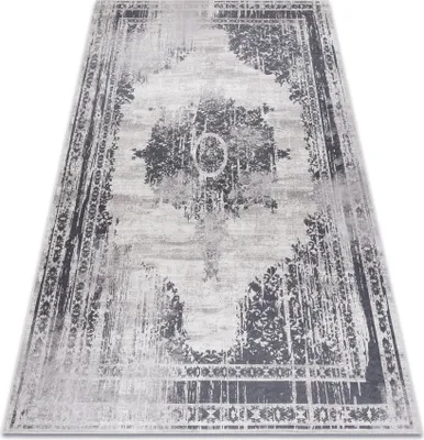 Produktbild von ANDRE 1187 Waschteppich Ornament, vintage Anti-Rutsch - schwarz / weiß Schwarz 160x220 cm