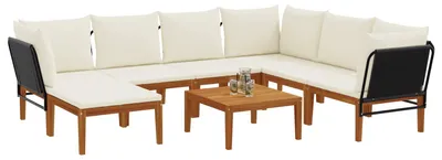 Imagen del producto de vidaXL, 8 unidades. Madera de acacia maciza y cuerda, diseño natural