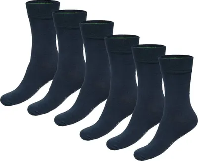 Image de Bamboo Basics chaussettes 6 paires knitted anklet socks navy uni
