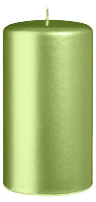 Produktbild von Stumpenkerzen Metallic Matt Grün 150 x Ø 80 mm, 6 Stück
