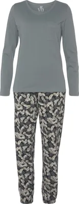 Produktbild von Vivance Dreams Pyjama 2 -teilig grau-blau gemustert Größe 44/46