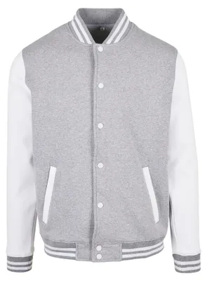 Immagine prodotto di Build Your Brand - Giacca "Basic" in stile college americano (US) da uomo TN3298 (L) (grigio melange/bianco)