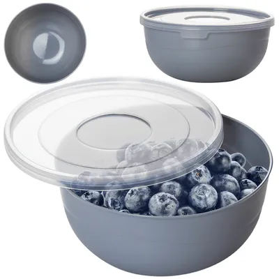 Produktbild von Miska Kuchenna Plastikowa Z Pokrywką Szara 0,7 L