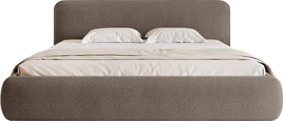 Produktbild von FEDVE Polsterbett Herat aus Bouclé-Stoff 140x200 cm, Braun