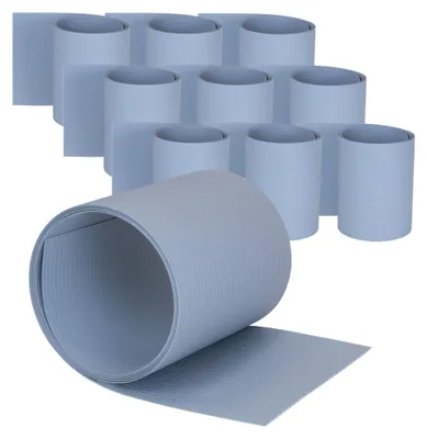 Produktbild von Jardinion 10x PVC Sichtschutzstreifen 250cm 6mm, Grau, Sichtschutzstreifen für Doppelstabmatten, Doppelstabmattenzaun Sichtschutz, Stabmattenzaun Zaunblende, Balkon Zaun Sichtschutzmatte Garten