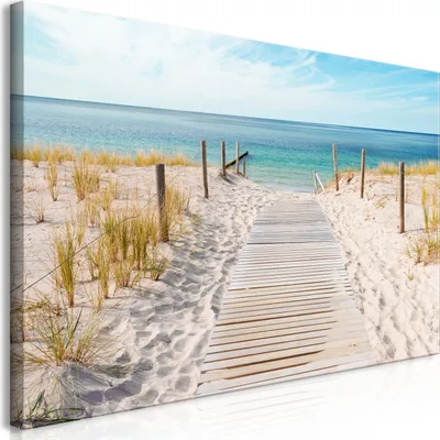 Image de Tableau mural Mega XXXL Plage Mer 250x125 cm Impression artistique au format XXL en une seule pièce à monter soi-même Tableaux sur toile Tableaux modernes Décoration murale DIY Décoration d'intérieur Paysage Nature c-A-0107-ak-e