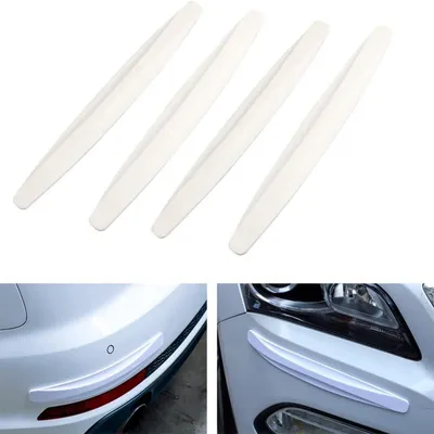 Productafbeelding van Stootbalkbeschermers voor auto, hoekbeschermers, antiaanbakstrip, 4 stuks, 41 x 5,2 cm, wit