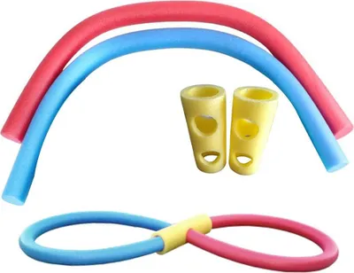 Produktbild von Blindfold-Schwimmschläger, Schwimmnudel, Schwimmhilfe, hohle Perlen-Schaumstoffstäbe, 2 Schwimmhilfen + 2 2-Loch Verbinder, zufällig