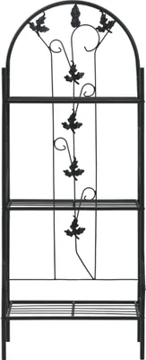 Immagine prodotto di Supporto per Piante a 3 Livelli Nero 52x28x128 cm in Ferro