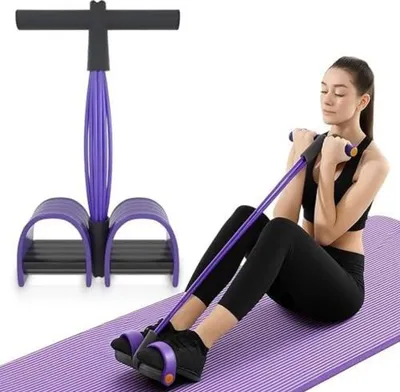 Produktbild von Bauchtrainer mit 6 Zugseilen für Sit-up Fitness & Ganzkörpertraining