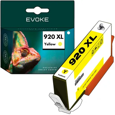 Produktbild von Evoke Cartus HP-Druckertinte 920XY gelb, 15 ml, 1750 Seiten, CD974AE, kompatibel mit OfficeJet 6000, 6500, 6500A, 7000, 7500, 7500A