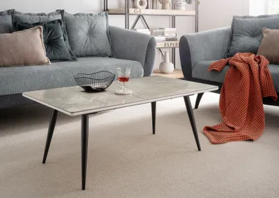 Produktbild von Couchtisch >2120-38< in Keramik Hochglanz grau Marmoriert - 110x42x60 (BxHxT)