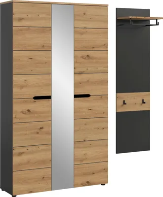 Produktbild von Garderoben-Set Canu | Basalt grau / Artisan Eiche | 2-teilig
