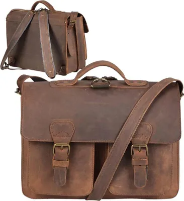 Produktbild von Ruitertassen Lederranzen 38cm Schulranzen Schultasche 2 Fächer 2 Vortaschen Rückengurte Tragegriff Schultergurt ranger braun 2233-73