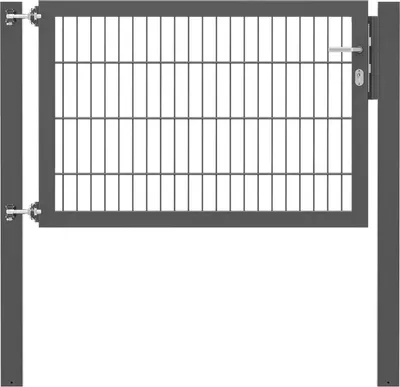 Produktbild von Alberts Einzeltor Flexo Plus mit Zubehör, zum Einbetonieren, anthrazit, Breite 125 cm, Höhe 80 cm, Pfostenstärke 80 x 80 mm