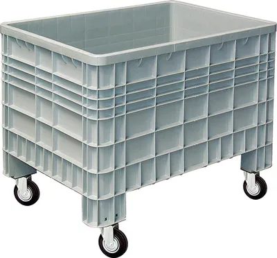 Produktbild von Palettenbox mit Aussenrippen und 4 Rollen, LxBxH 1170 x 800 x 950 mm