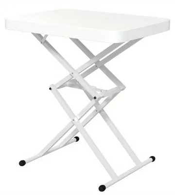 Immagine prodotto di Tavolo da giardino, tavolino, tavolo da balcone, tavolo da campeggio, regolabile, plastica, bianco