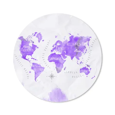 Produktbild von MuchoWow® Mauspad Mousepad Weltkarten - Ölfarbe - Violett 50x50 cm - Mousepads - Maus Mat - Pad - Mausunterlage - Vinyl