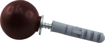 Produktbild von IBFM Türpuffer Kugelform Wandpuffer mit Dübel und Schrauben Kunststoff braun