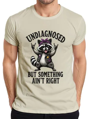 Produktbild von Undiagnosed But Something Ain't Right Rocker Statement Sarkasmus Herren T-Shirt, Natur, XL