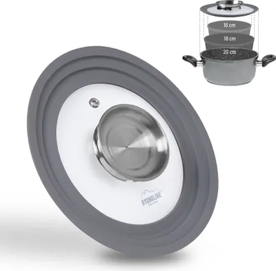 Produktbild von STONELINE® Universal Glasdeckel 16/18/20 mit Aroma-Funktion | Grau
