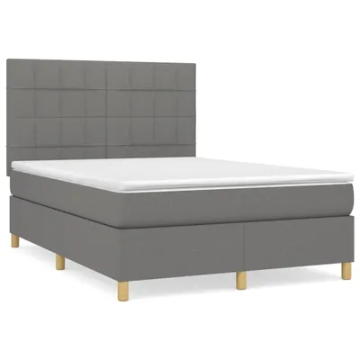 Obrázok produktu pre vidaXL Boxspring posteľ s matracom Tmavo šedá 140x190 cm Látka