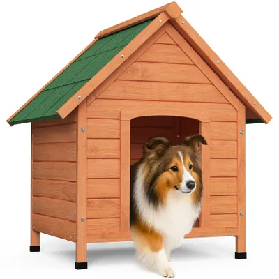 Immagine prodotto di Cuccia per cani VOUNOT® da esterno, in legno, resistente alle intemperie e isolata, con protezione impermeabile