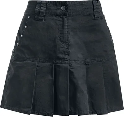 Produktbild von Brandit Mittellanger Rock Damen Dale Skirt schwarz Basics 100% Baumwolle XXL