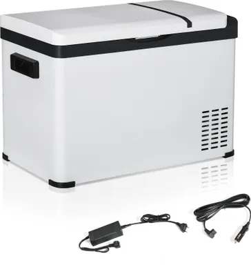 Produktbild von Outsunny Chladicí box do auta 30 l s LCD displejem Kompresorová autochladnička Elektrická lednice do auta Cestovní karavan 12/24V DC a 110-240V AC Bílá