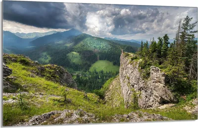 Obrázek produktu pro Krycí deska sporáku 80x52cm 1-dílný keramický kryt varné desky, krajina hory