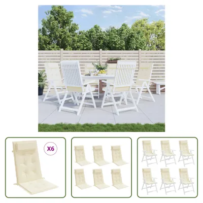 Produktbild von The Living Store Hochlehner-Auflagen 6 Stk. Creme Oxford-Gewebe