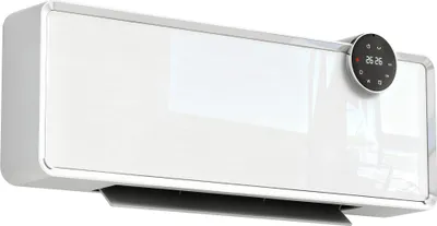 Image de HOMCOM Chauffage mural en céramique 1000/2000W, radiateur électrique, ventilateur, thermostat, programmable hebdomadaire, oscillation, détection de fenêtre ouverte, minuterie 24 H, télécommande, blanc