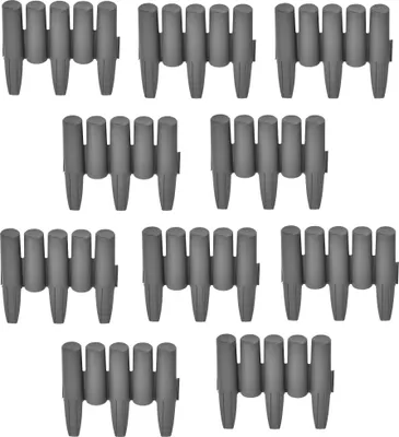 Image de [casa.pro] Set de 40 palissades bordure de parterre gris foncé longueur 1080cm