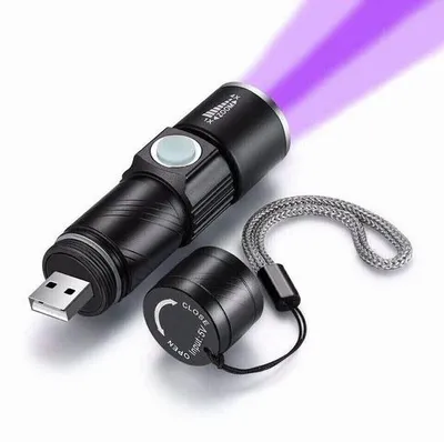 Obrázek produktu pro Ruční UV lampa s LED technologií, černá barva, funkce zoomu