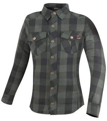 Produktbild von Bogotto Forgewood Damen Motorrad Hemd, schwarz/grün, XS