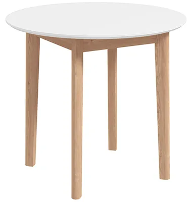 Produktbild von HOMCOM Esstisch, Runder Küchentisch für 2 Personen, Esszimmertisch, Holz, Weiß