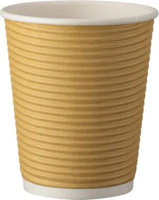 Produktbild von 25x Kaffeebecher Heißgetränkebecher doppelwandig braun Kraftpapier 200 ml (max 270ml)