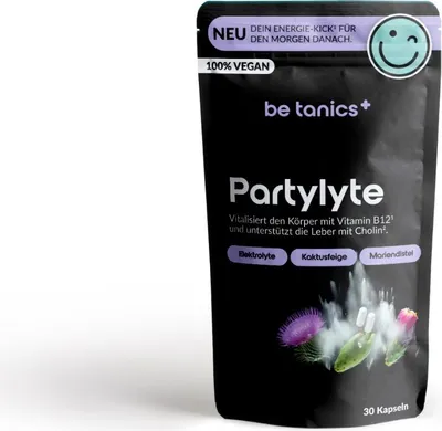 Image de be tanics Partylyte für durchtanzte Nächte mit Elektrolyte 30 Kapseln