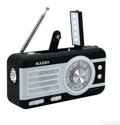 Produktbild von ZELURXX Solar Handkurbel Notfallradio 2000mAh, LED Taschenlampe, USB-Ladegerät, SOS-Alarm, AM/FM, Outdoor Kurbelradio für Camping, Weiß