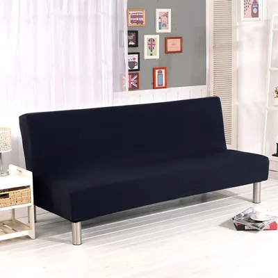 Produktbild von Armlose Schlafsofa Futon Schönbezug Couch Protector Full Size 180-210cm (Schwarz)
