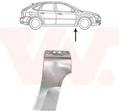 Produktbild von VAN WEZEL 1863156 Kotflügel Vorne Rechts Unten für FORD Focus II Schrägheck (DA, HCP, DP) Focus II Kombi (DA, FFS, DS) FOCUS II Cabriolet