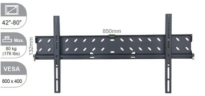 Obrázok produktu pre Vivolink VLMW4280, 106,7 cm (42"), 2,03 m (80"), 80 kg, 200 x 200 mm, 800 x 400 mm, Čierna