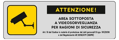 Immagine prodotto di ETICHETTA 'AREA VIDEOSORVEGLIATA' 15x5 cm