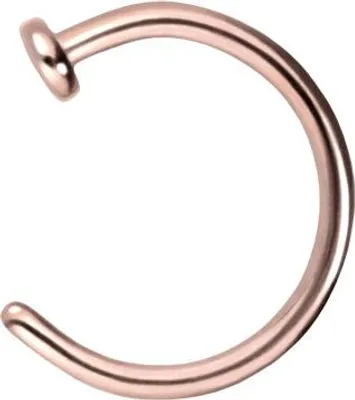 Produktbild von Nasenpiercing, Nasenstecker Titan Nasenring offen PLATTE RoséGold Innendurchmesser: 6mm + Stabstärke: 0,8mm