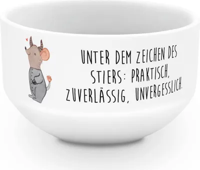 Produktbild von Mr. & Mrs. Panda schale Stier Astrologie - Weiß - Geschenk, dessertschale, Sternzeichen, Müslischale, Obstschale, Tierkreiszeichen, Schüssel, Suppenschüssel, Horoskop