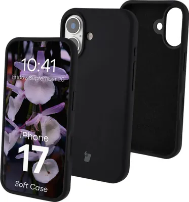 Produktbild von Silikon Handyhülle für iPhone 17, Bizon Soft Case, Schwarz